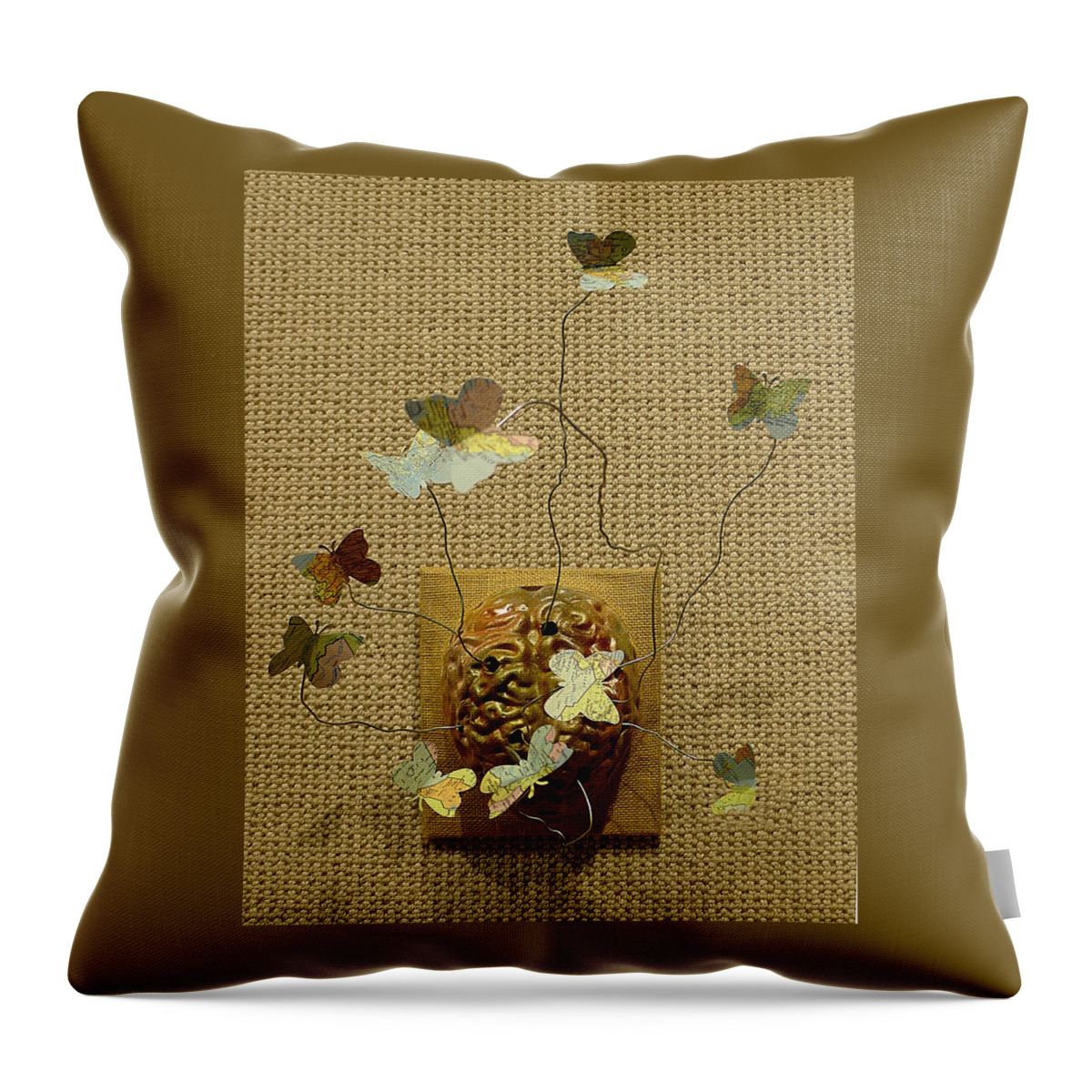 Richard Reeve Throw Pillow featuring the ceramic art Butterfly Mind by Richard Reeve