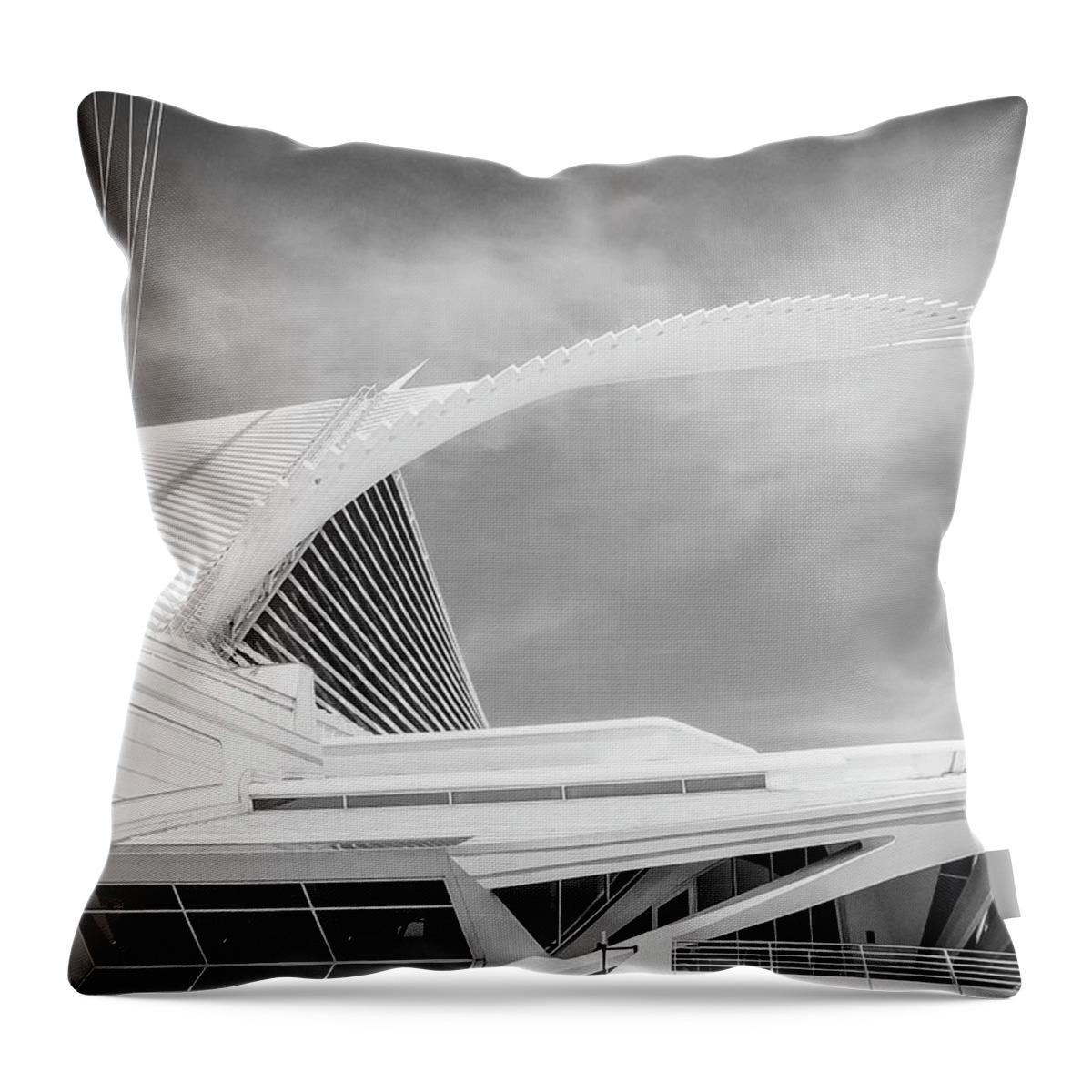 Mam Throw Pillow featuring the photograph Calatrava - Milwaukee Art Museum by John Roach