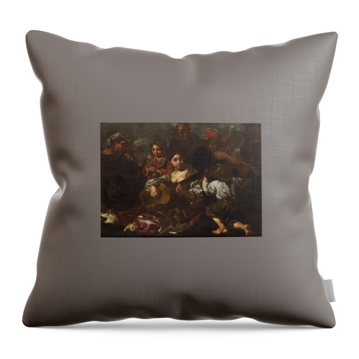Bernhard Keil Throw Pillow featuring the painting Called Monsu Bernardo by MotionAge Designs