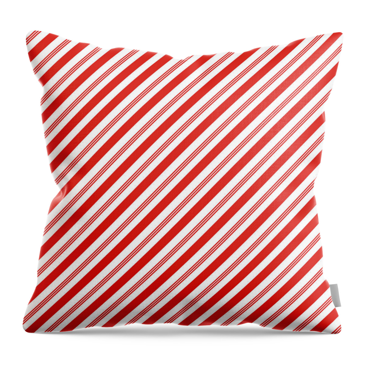 Christmas Throw Pillow featuring the digital art Candy Canes Stripes- Art by Linda Woods by Linda Woods