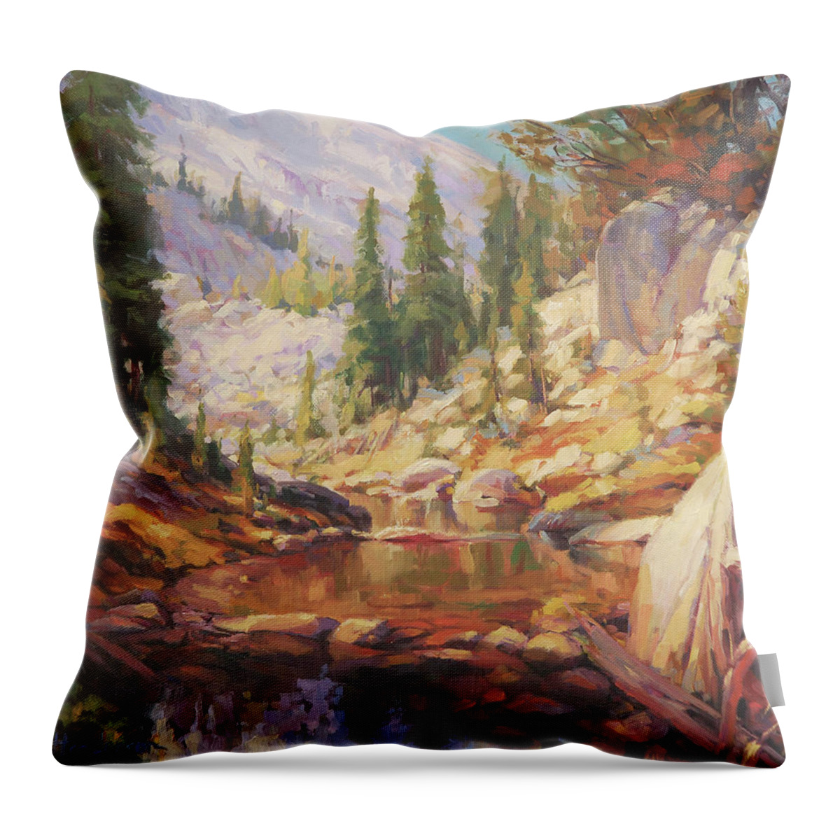 Wilderness Throw Pillow featuring the painting Cantata by Steve Henderson