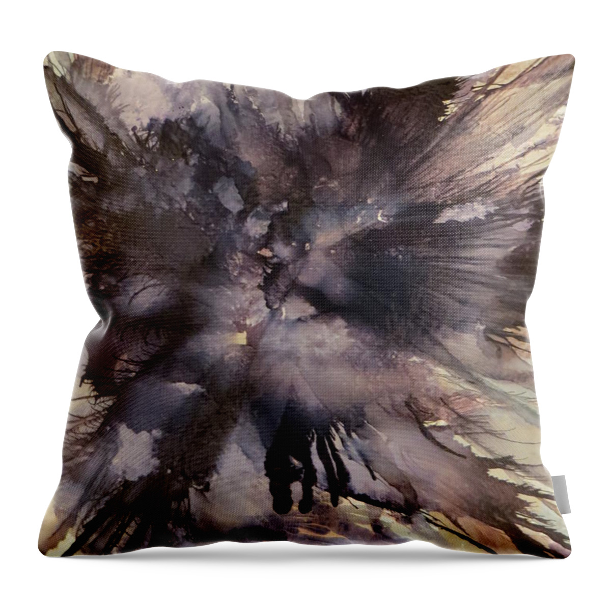 Abstract Throw Pillow featuring the painting Capable by Soraya Silvestri