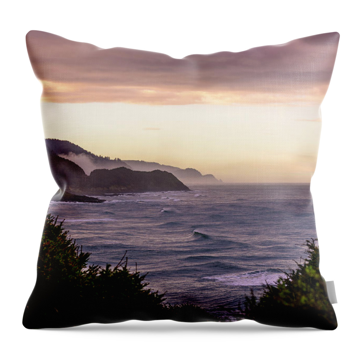  Throw Pillow featuring the photograph Cape Perpetua, Oregon coast by Bryan Xavier