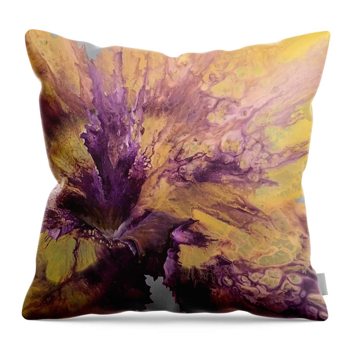 Abstract Throw Pillow featuring the painting Captivating by Soraya Silvestri