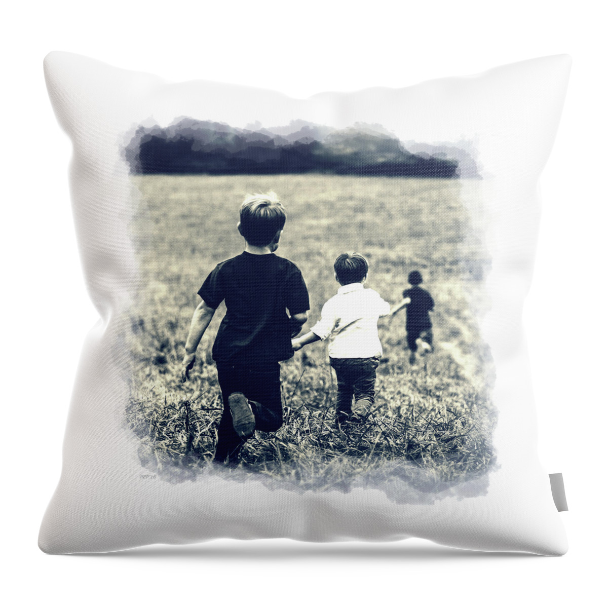 Sepia Tone Throw Pillow featuring the photograph Catch Me If You Can by Phil Perkins