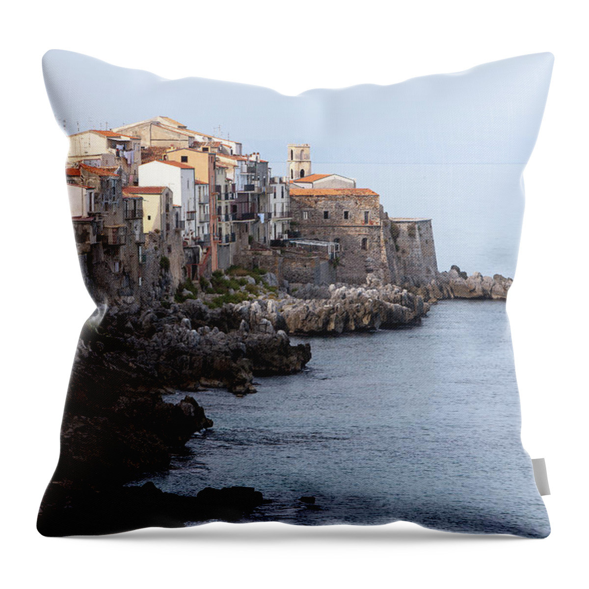 Cefalu Throw Pillow featuring the photograph Cefalu, Sicily Italy by Andy Myatt