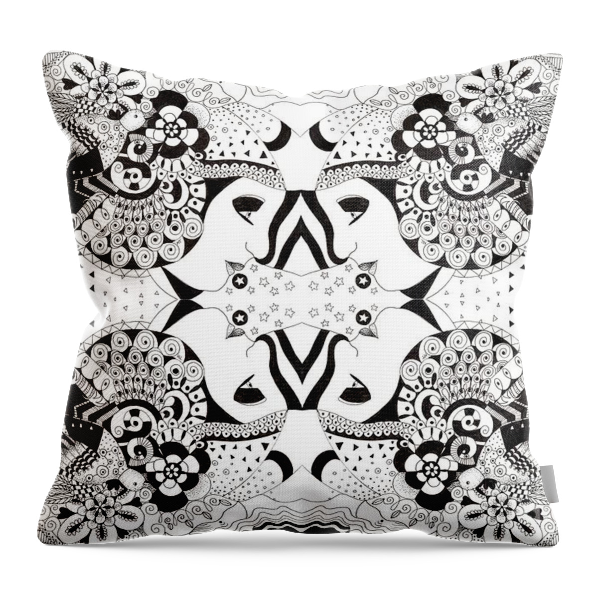 Ceilings And Floors By Helena Tiainen Throw Pillow featuring the mixed media Ceilings and Floors by Helena Tiainen