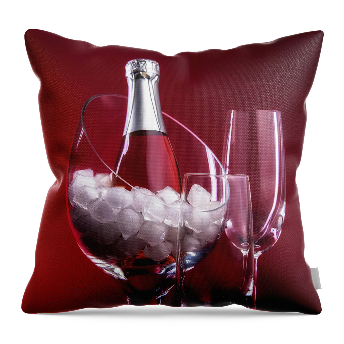 Wine Throw Pillow featuring the photograph Champagne For Two by Tom Mc Nemar