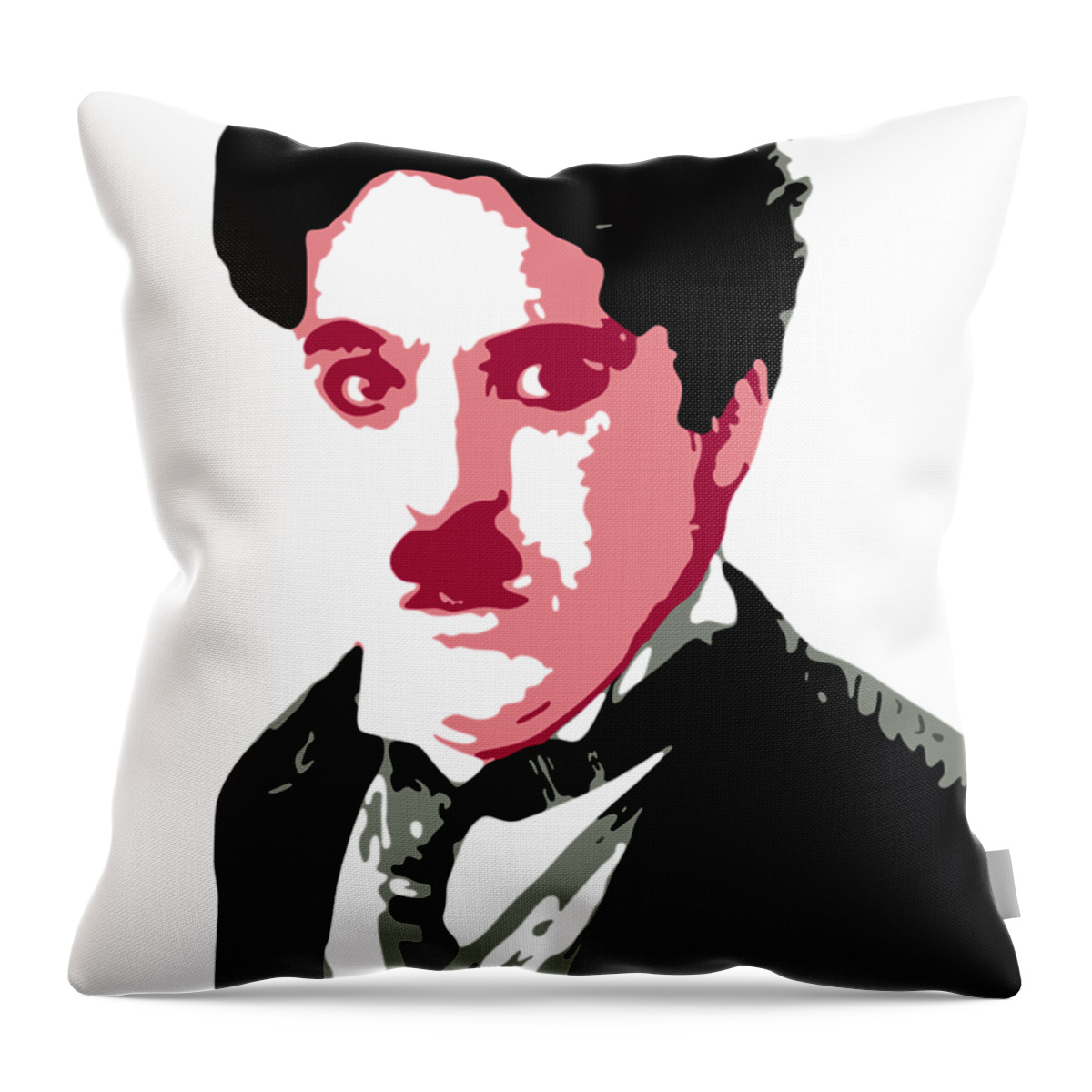 Charlie Chaplin Throw Pillow featuring the digital art Charlie Chaplin by DB Artist