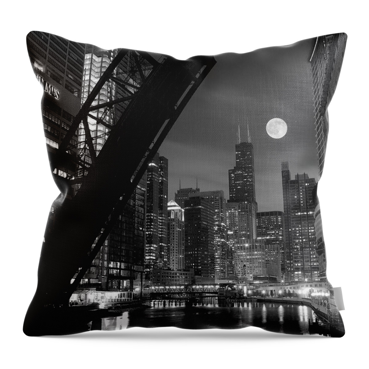 Chicago Throw Pillow featuring the photograph Chicago Pride of Illinois by Frozen in Time Fine Art Photography