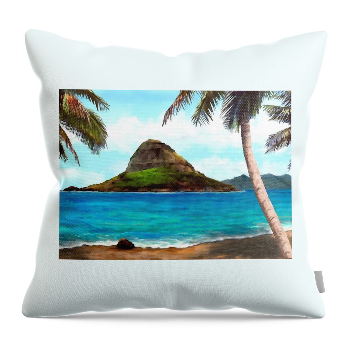 Chinaman's Hat Throw Pillow featuring the digital art Chinaman's Hat small by Stephen Jorgensen