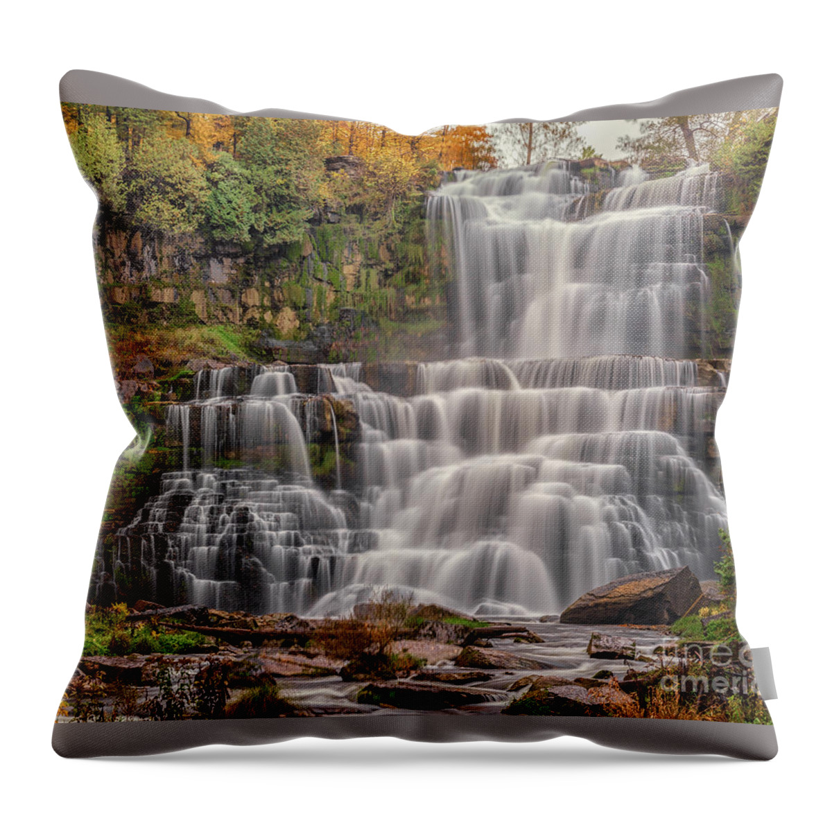 Waterfalls Throw Pillow featuring the photograph Chittenango Falls by Rod Best