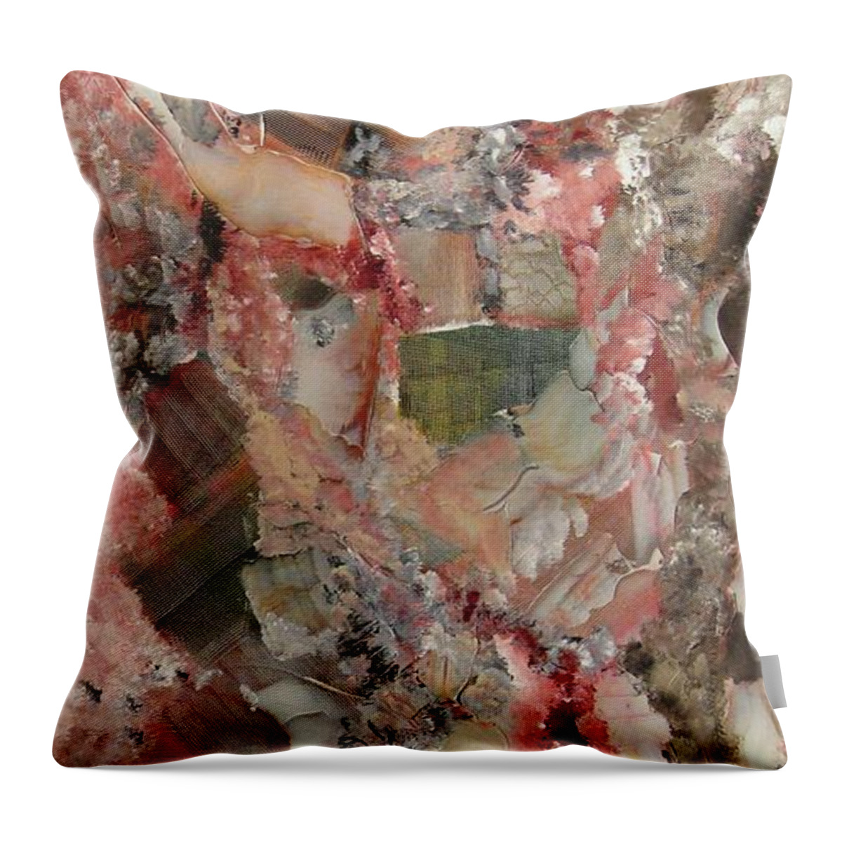 Abstract Throw Pillow featuring the painting Chosen Structures by Dennis Ellman