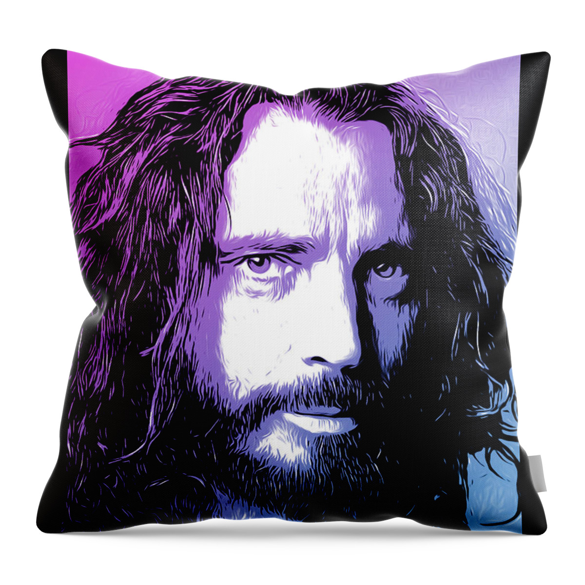 Chris Cornell Throw Pillow featuring the digital art Chris Cornell Tribute by Greg Joens