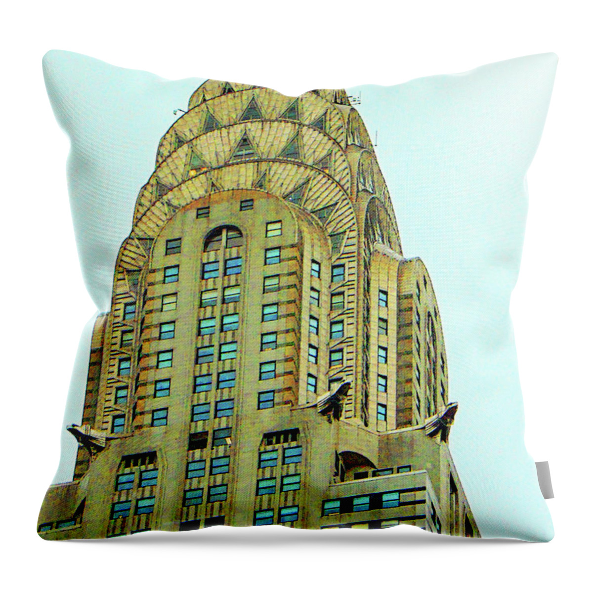  Throw Pillow featuring the digital art Chrysler Building by Darcy Dietrich