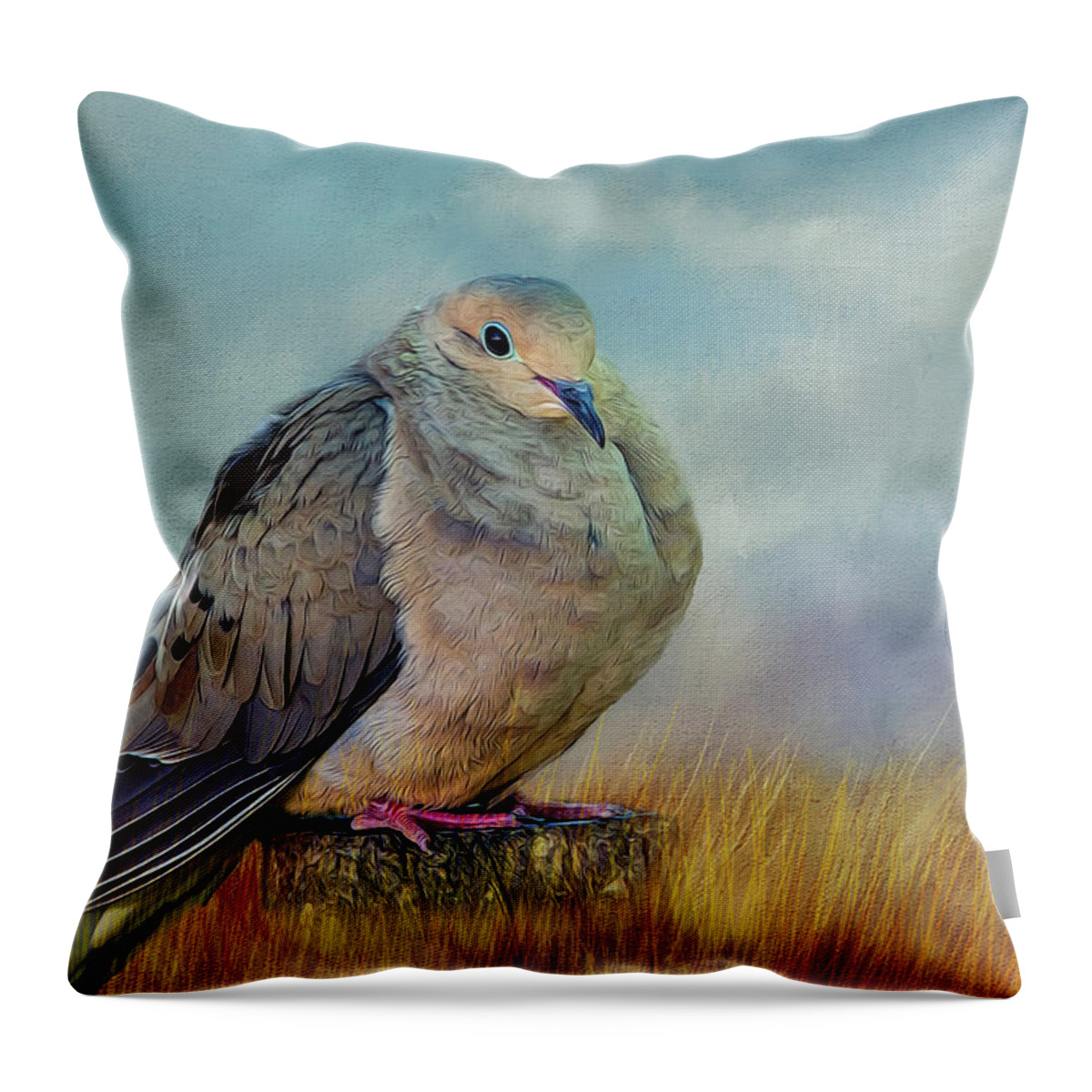 Dove Throw Pillow featuring the photograph Chubby Dove by Cathy Kovarik