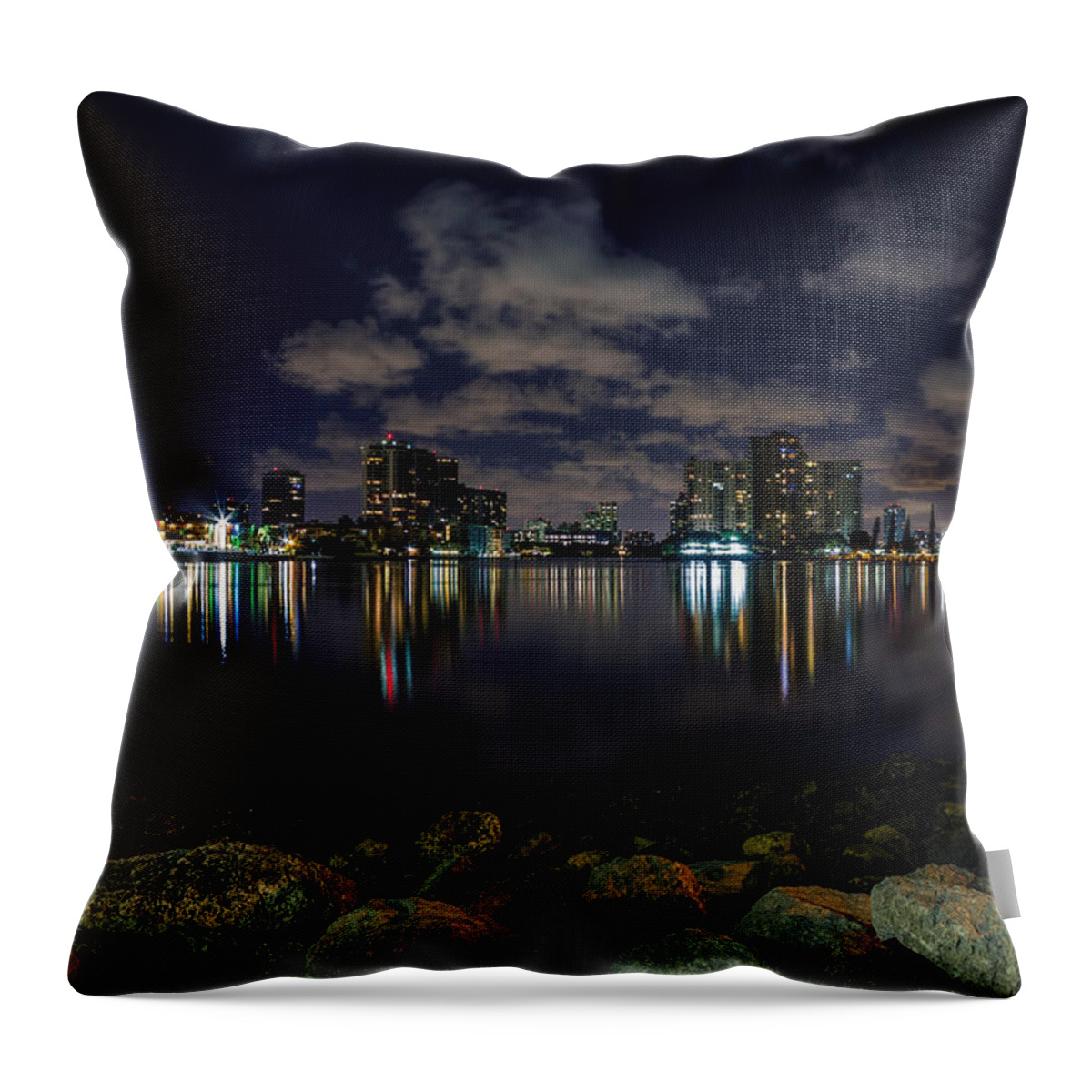 Aerial Throw Pillow featuring the photograph City of Sunny Isles Beach Florida by Rob Sellers