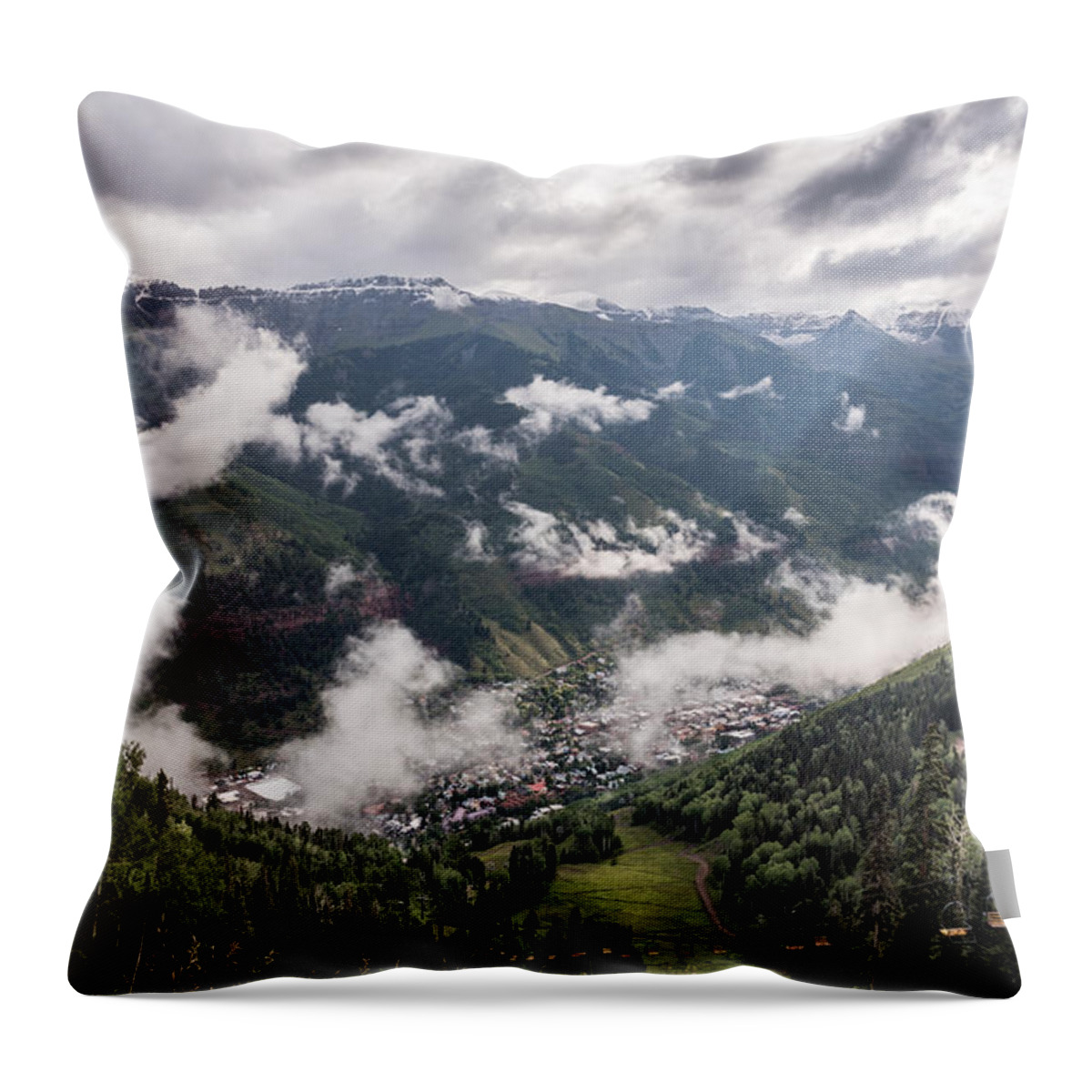 Mountains Throw Pillow featuring the photograph City of Telluride by Jaime Mercado