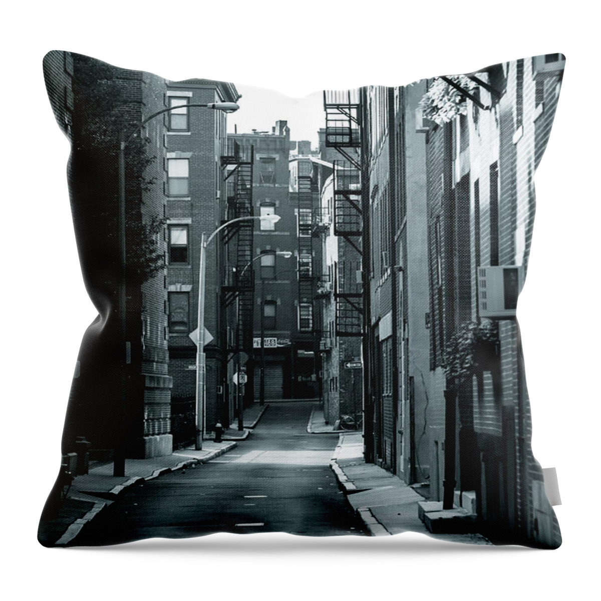 Boston Throw Pillow featuring the photograph City street by Jason Hughes
