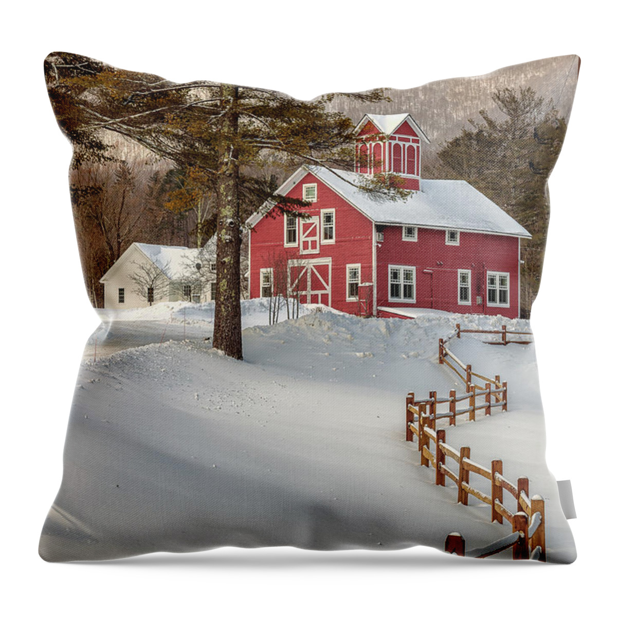 Barn Throw Pillow featuring the photograph Classic Vermont Barn by Rod Best