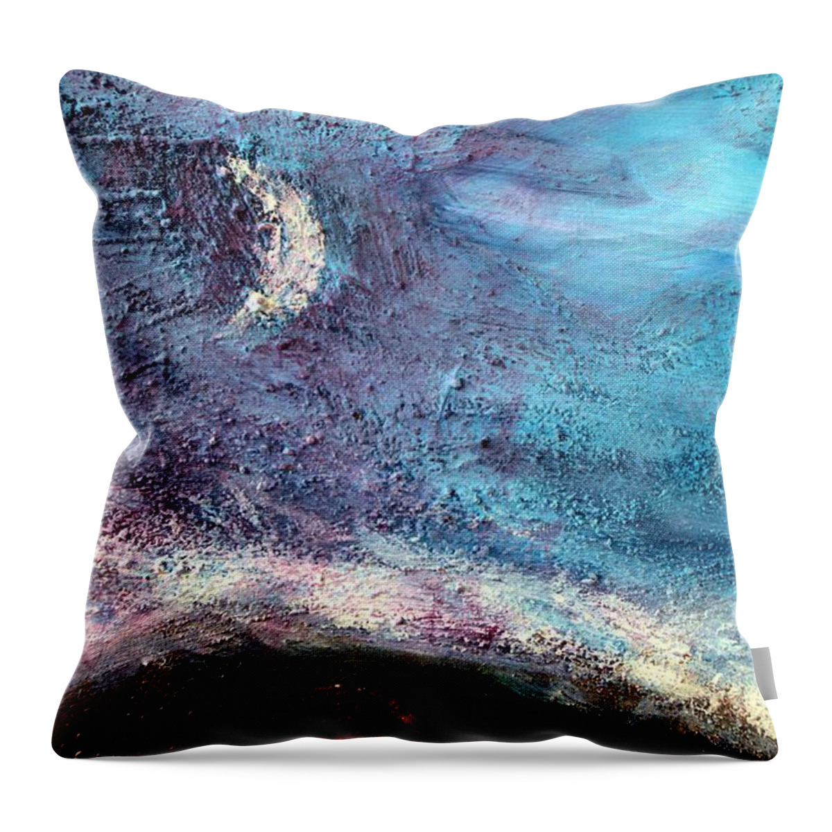 Moon Throw Pillow featuring the painting Clay Moon by Winsome Gunning