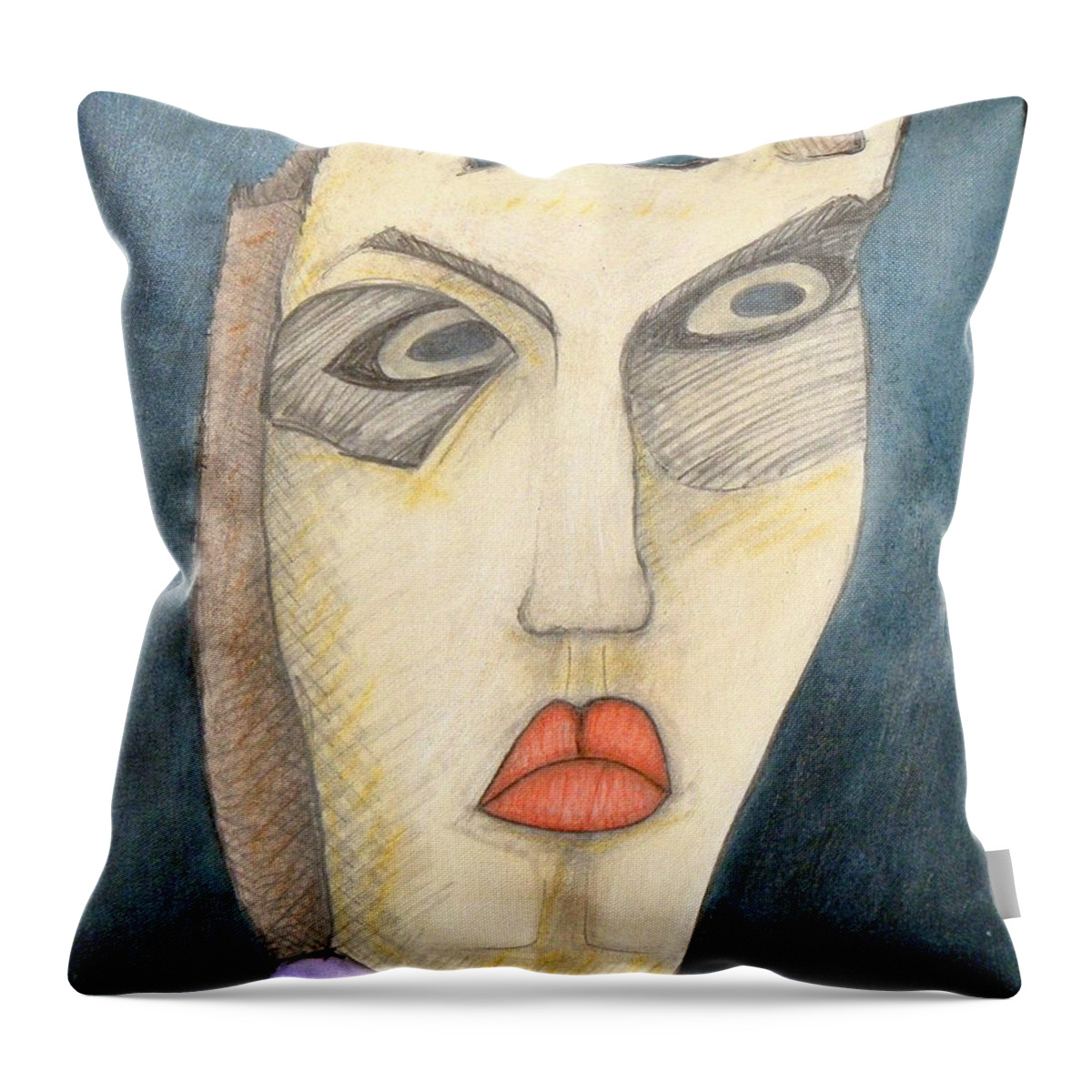 Portraits Throw Pillow featuring the painting Cleopat by Michael Sharber