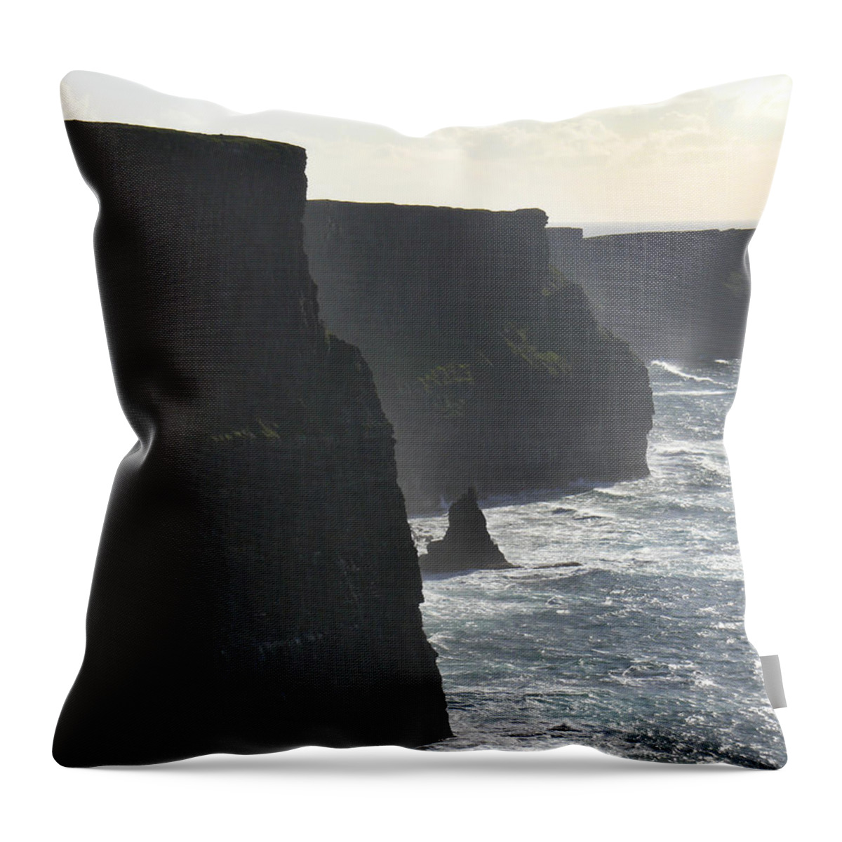 Travel Throw Pillow featuring the photograph Cliffs of Moher 1 by Mike McGlothlen