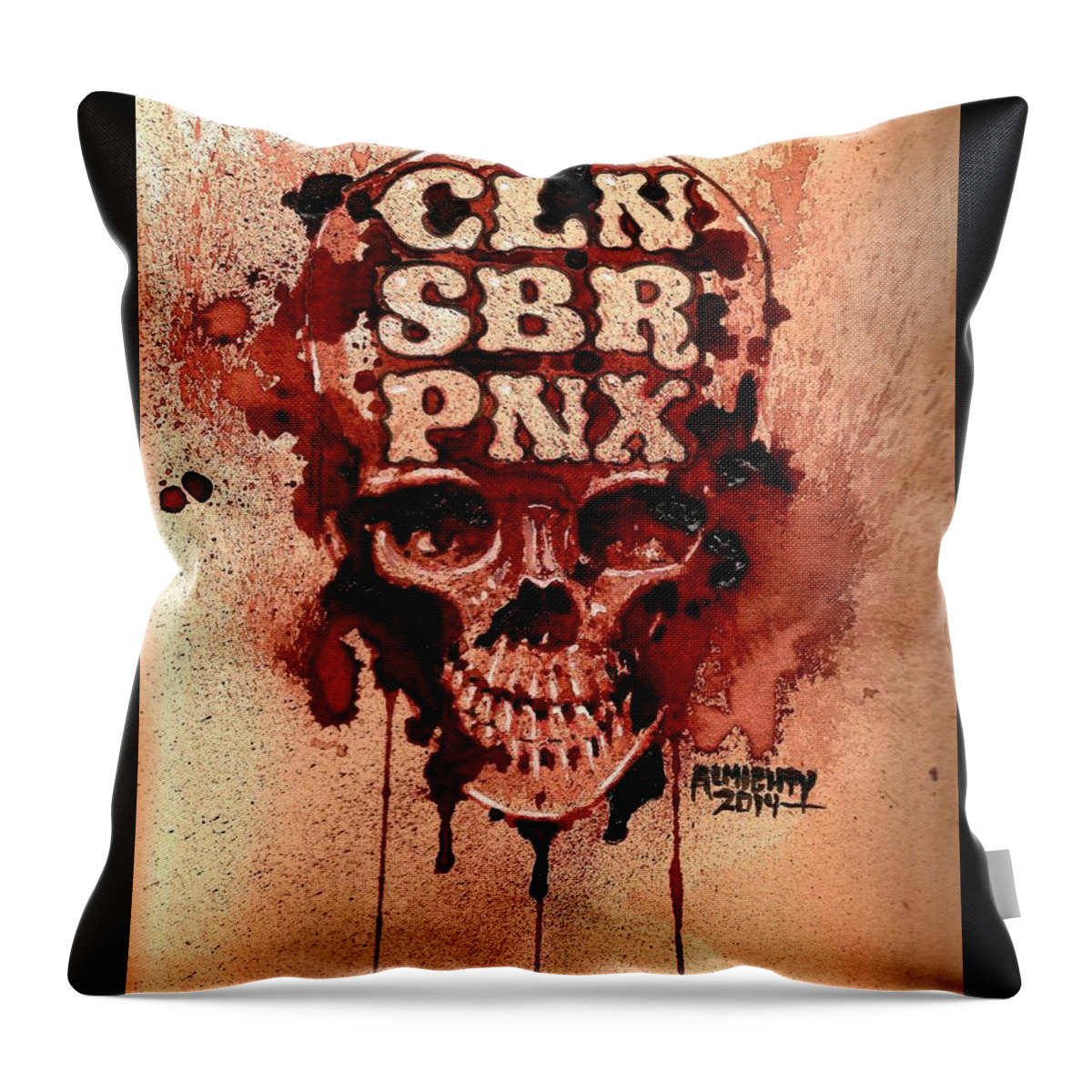 Punk Throw Pillow featuring the painting Cln Sbr Pnx by Ryan Almighty