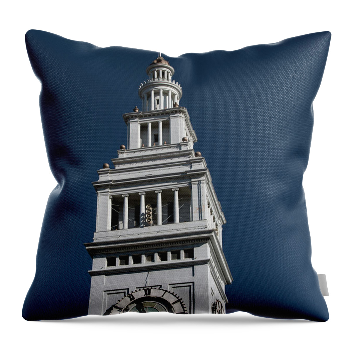 Built Throw Pillow featuring the photograph Clock tower of the train station in San Francisco by Amanda Mohler