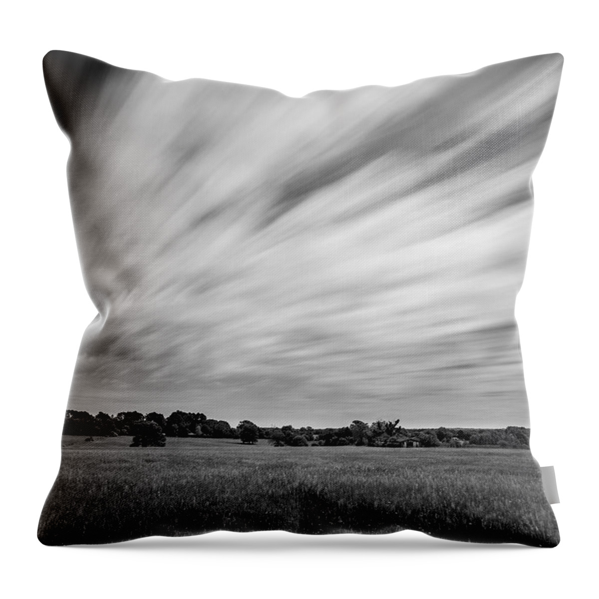 Clouds Throw Pillow featuring the photograph Clouds Moving Over East Texas Field by Todd Aaron
