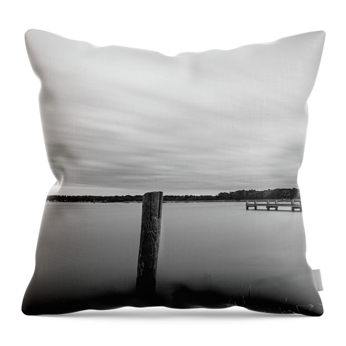 Long Exposure Throw Pillow featuring the photograph Clouds Moving Over Lake Long Exposure by Todd Aaron