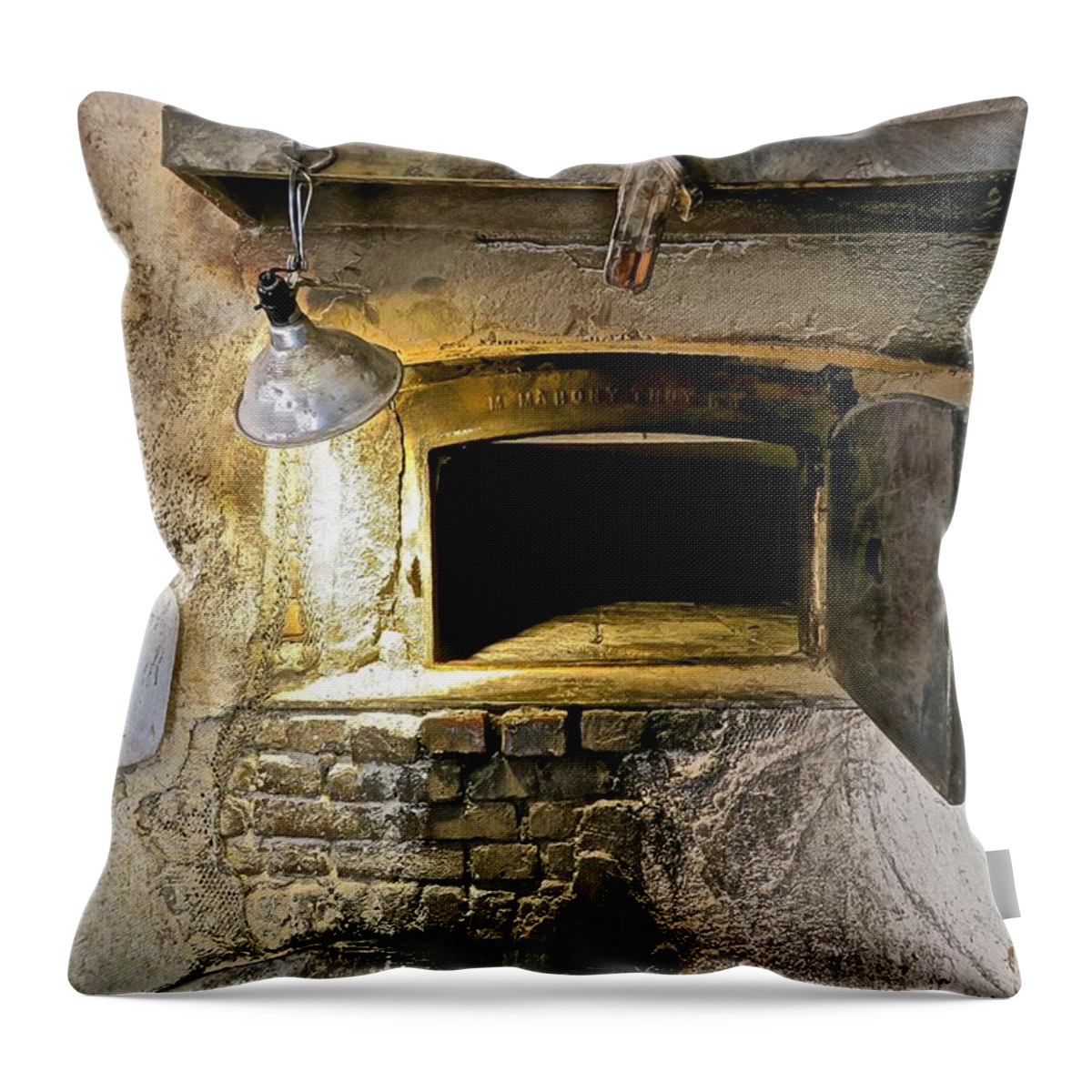 Oven Throw Pillow featuring the photograph Coal-fired Oven by Mike Reilly