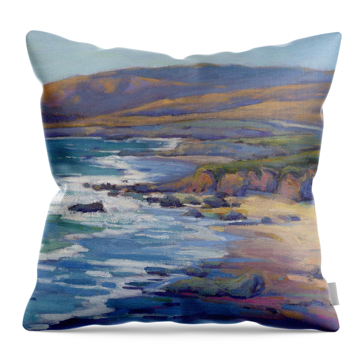 California Throw Pillow featuring the painting Coastal Cruising 8 by Konnie Kim