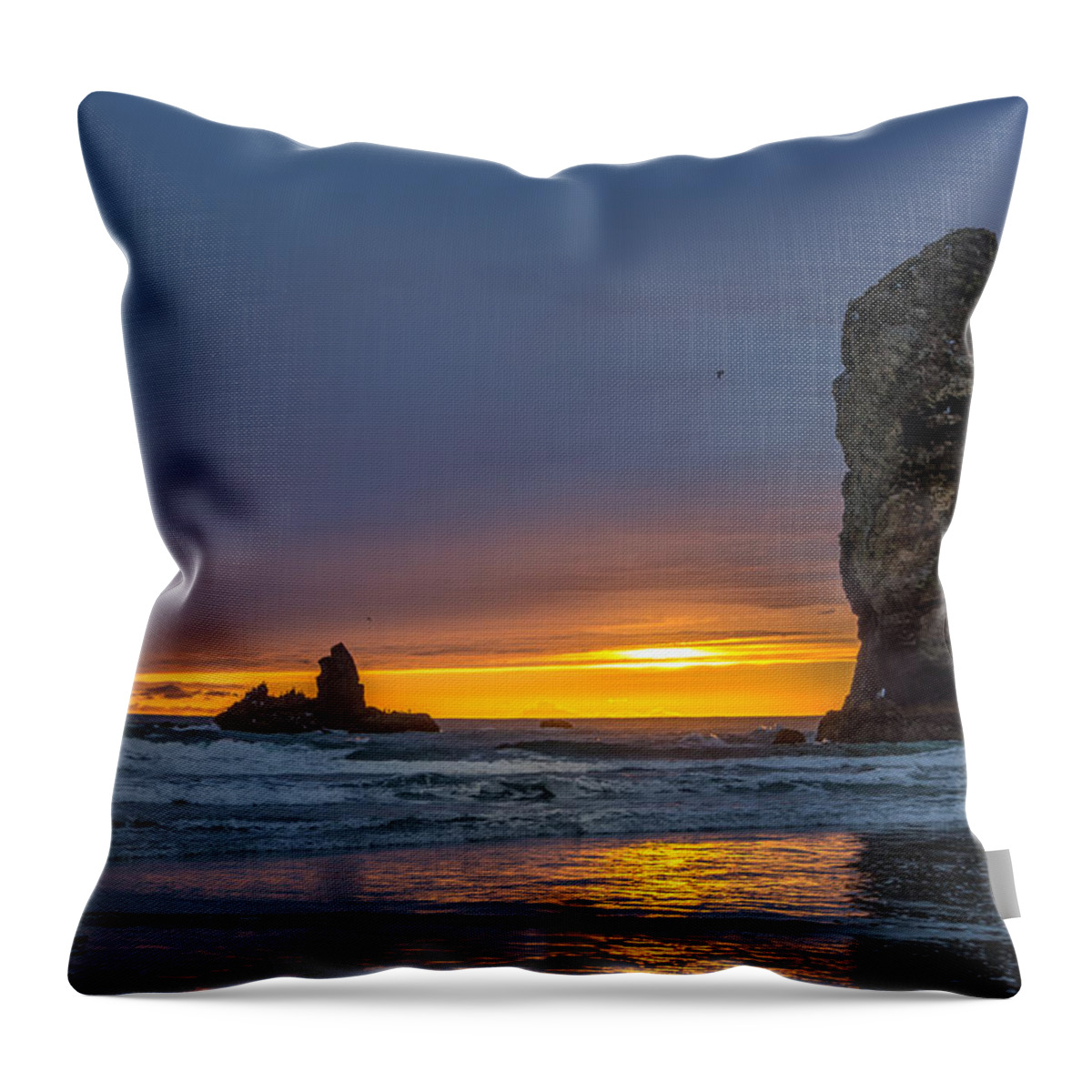 Sunset Throw Pillow featuring the photograph Coastal Sunset by Jerry Cahill