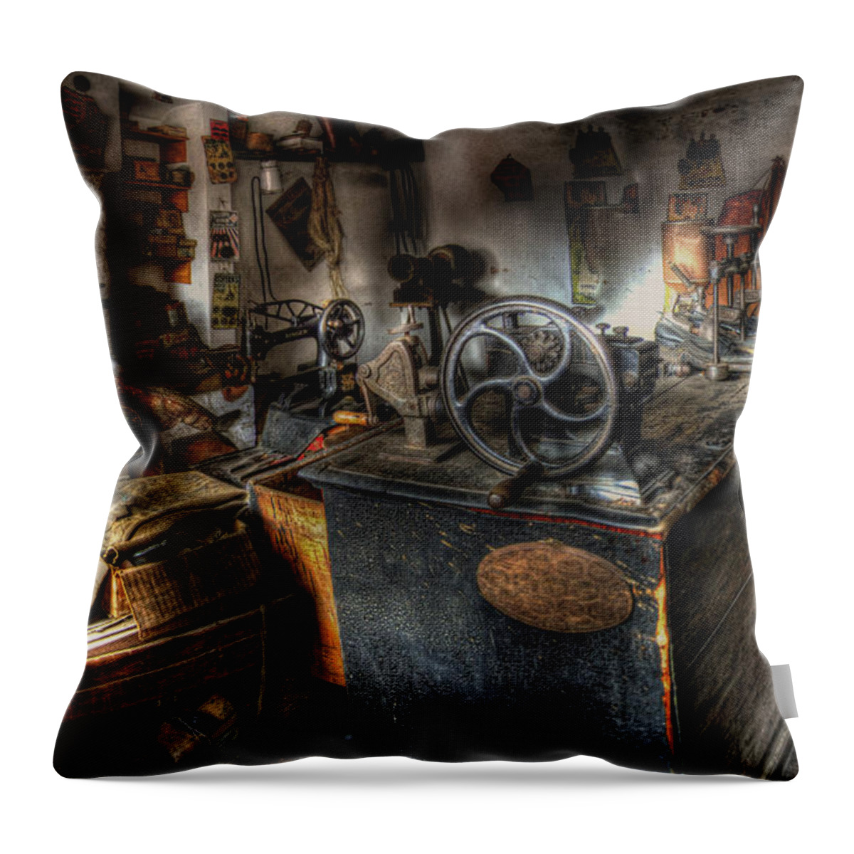 Art Throw Pillow featuring the photograph Cobbler's Shop by Yhun Suarez