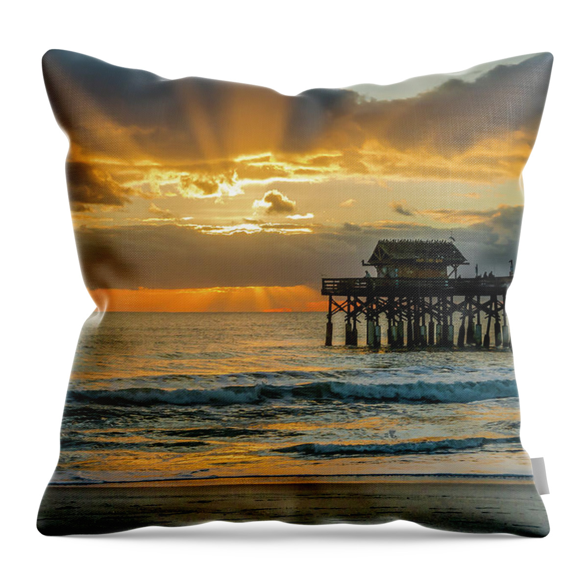 Beach Throw Pillow featuring the photograph Cocoa Beach Sunrise by Jaime Mercado