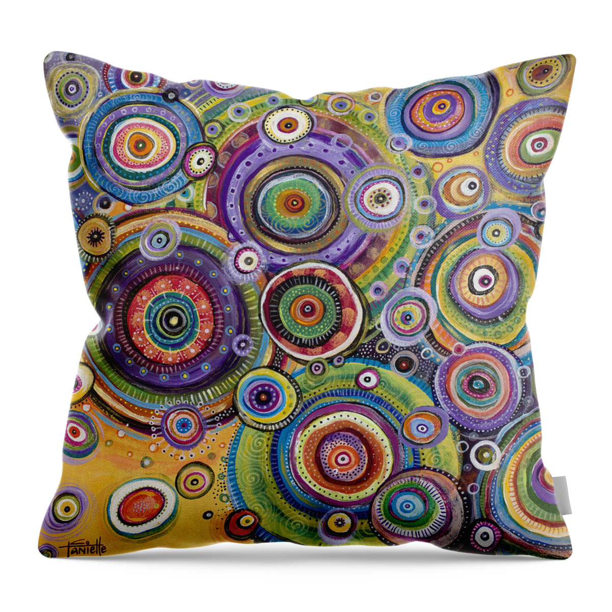Contemporary Throw Pillow featuring the painting Color Me Happy by Tanielle Childers