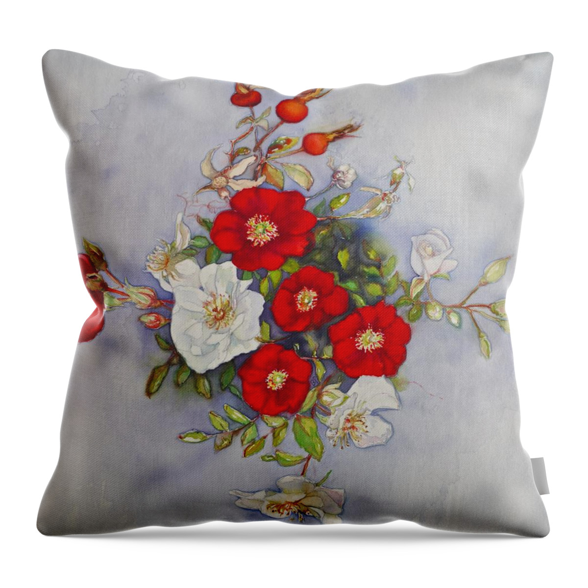 Comapss Rose Throw Pillow featuring the painting Compass Rose by Barbara Pease