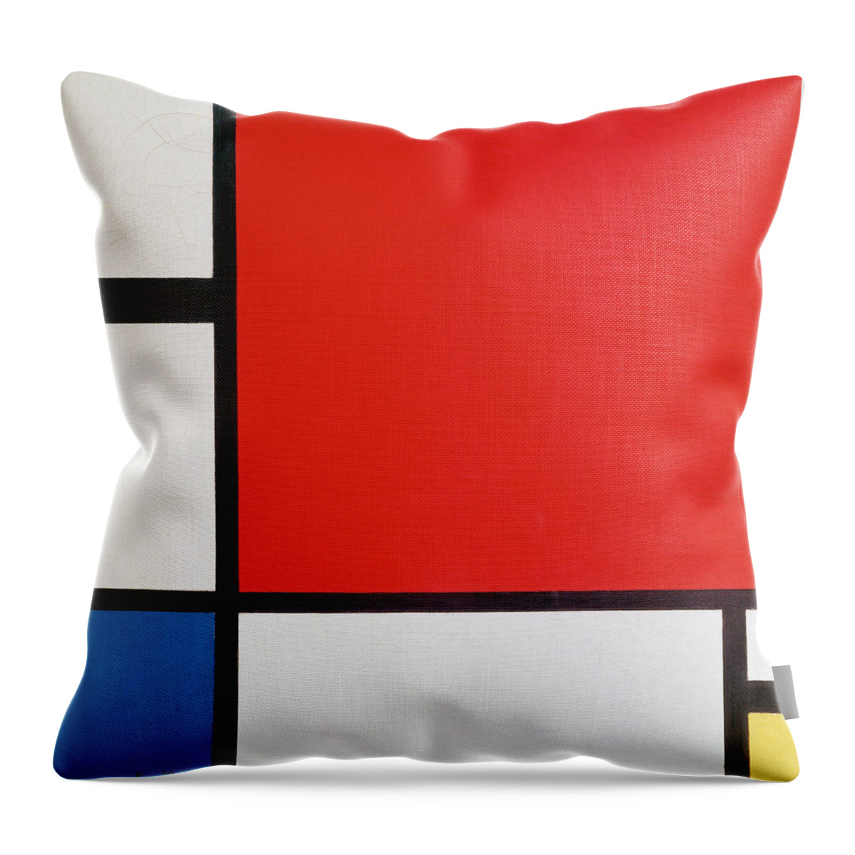 Composition II in Red, Blue, and Yellow - Piet Mondrian Throw Pillow ...