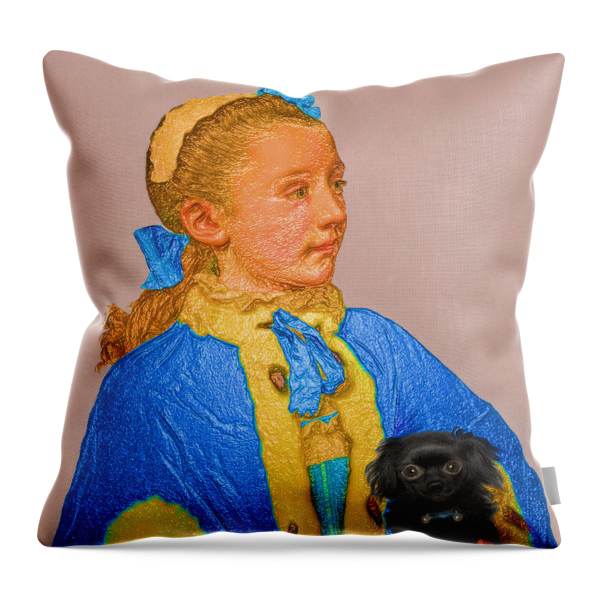 Abstract In The Living Room Throw Pillow featuring the digital art Contemporary 4 Liotard by David Bridburg
