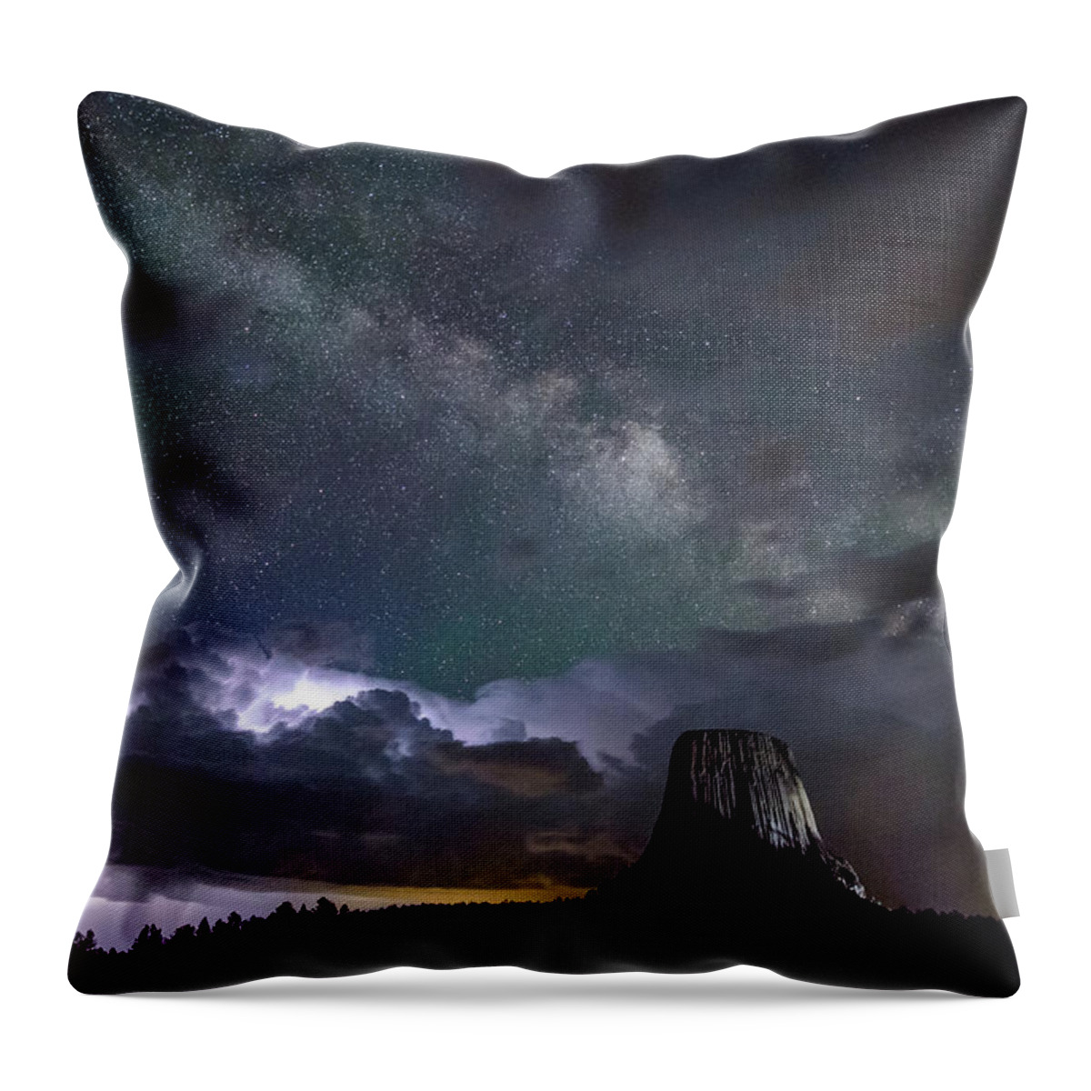 Devils Tower Throw Pillow featuring the photograph Convergence I by Greni Graph