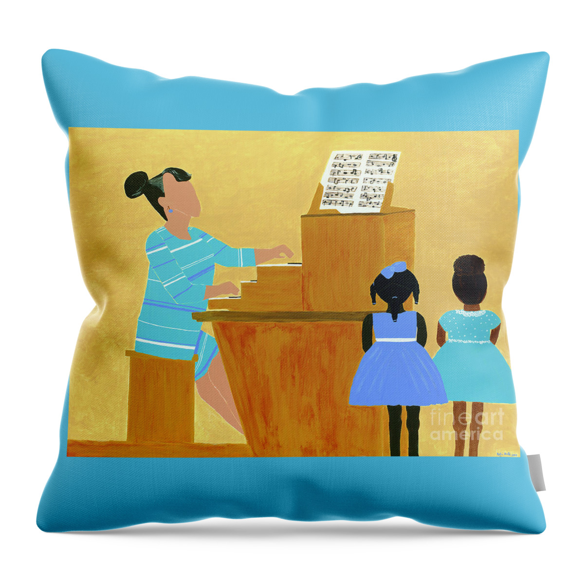 Spelman Throw Pillow featuring the painting Convocation by Kafia Haile