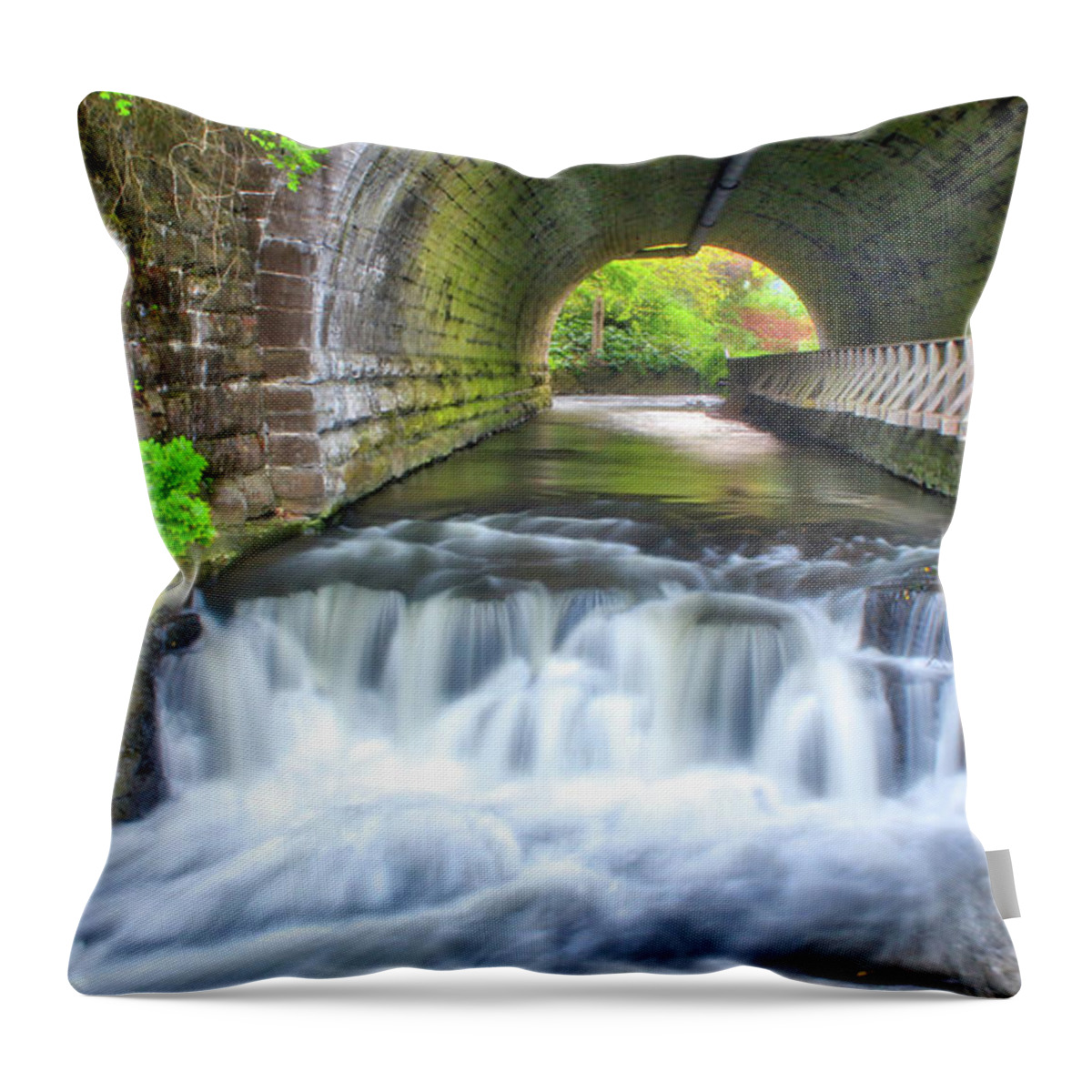 Nunweiler Throw Pillow featuring the photograph Corbett's Glen Tunnel by Nunweiler Photography
