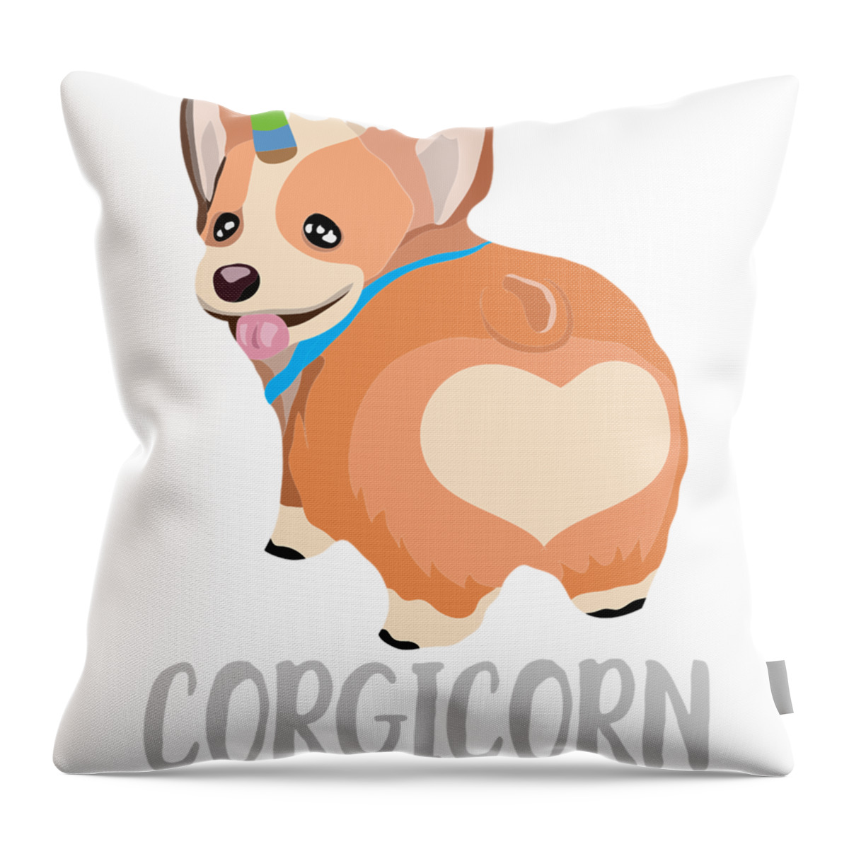 Multicolor 18x18 Funny Corgi Owner Dog Lover Apparel & Gifts Cute Corgicorn Unicorn Corgi Pet Owner Dog Lover Throw Pillow