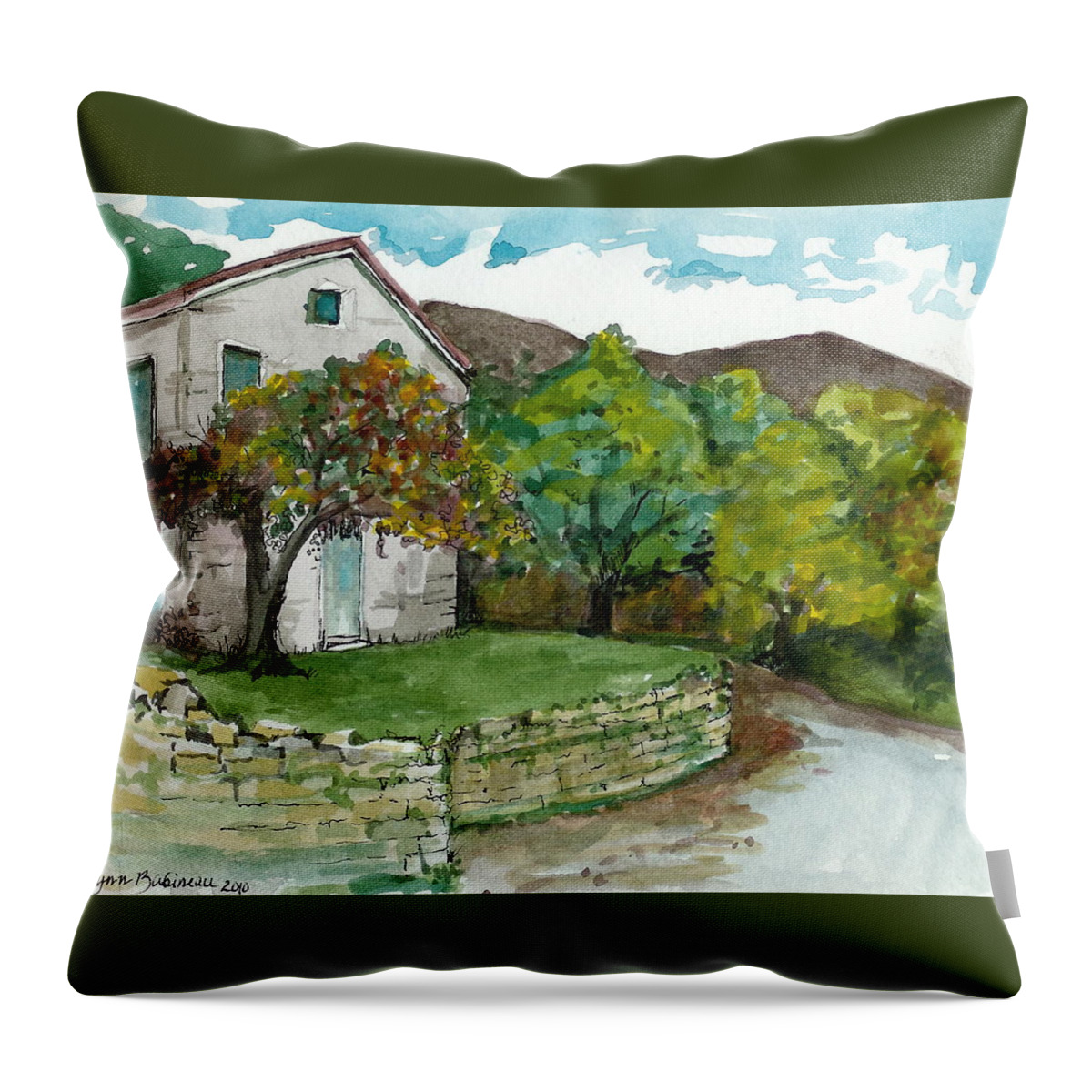 Italy Throw Pillow featuring the painting Cosica Italy by Lynn Babineau