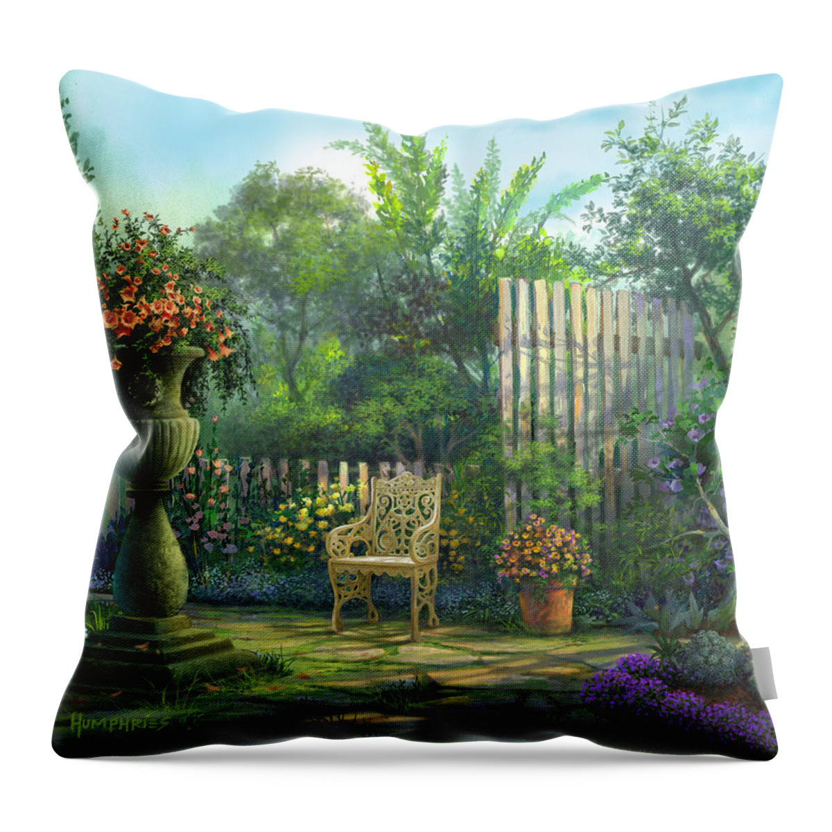 Michael Humphries Throw Pillow featuring the painting Country Contrasts by Michael Humphries