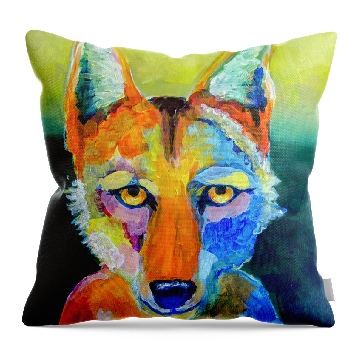 Coyote Throw Pillow featuring the painting Coyote by Rick Mosher