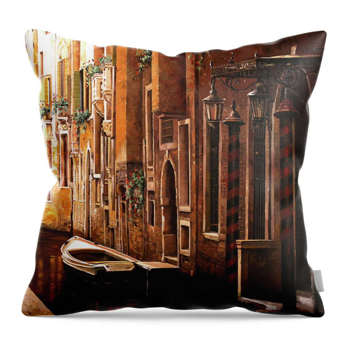 Venice Throw Pillow featuring the painting Crema Veneziana by Guido Borelli