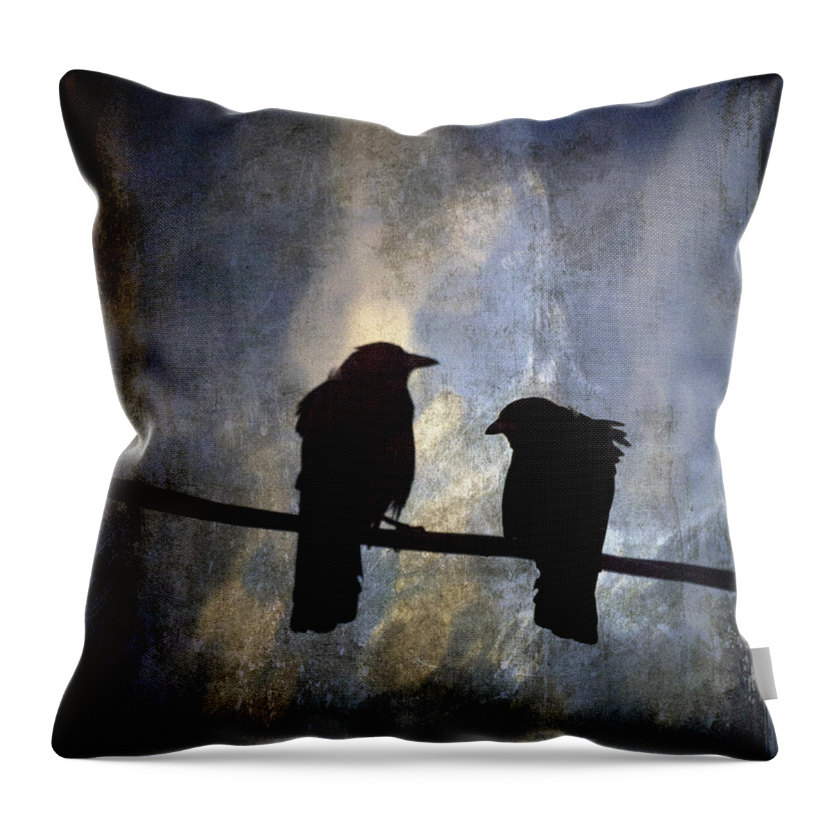 Crow Throw Pillow featuring the photograph Crows and Sky by Carol Leigh