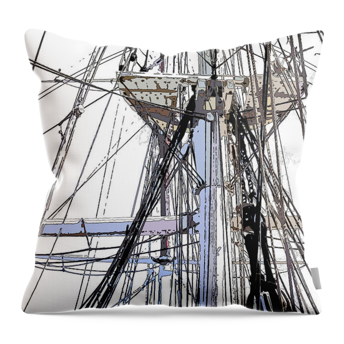 Tall Ship Throw Pillow featuring the photograph Crow's Nest by James Rentz